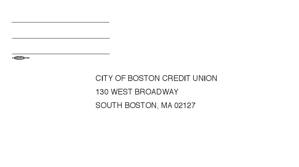 COBCU 6.75 Envelope (South Boston)