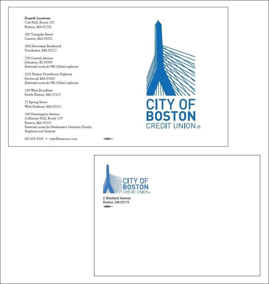 COBCU Thank You Card with Westland Envelope